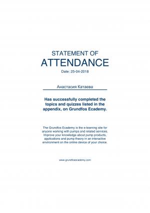 Statement of Attendance – Катаева Анастасия